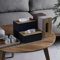 Tissue Box Napkin Holder Case Paper Box Container Bamboo Cover Solid Wood Hotel Storage Box Home Table Decoration 1