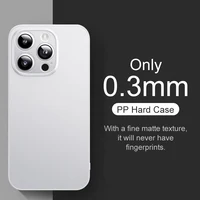 0.3mm Ultra Thin Matte Case For iPhone 16 15 14 13 12 mini 11 Pro XS Max X XR 7 8 Plus 16e Translucent Hard Frosted Cover bag