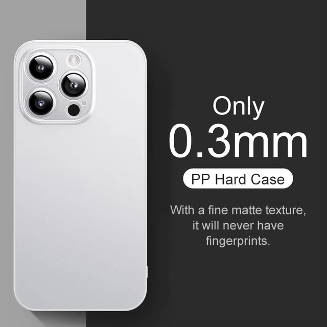 0.3mm Ultra Thin Matte Case For iPhone 16 15 14 13 12 mini 11 Pro XS Max X XR 7 8 Plus 16e Translucent Hard Frosted Cover bag