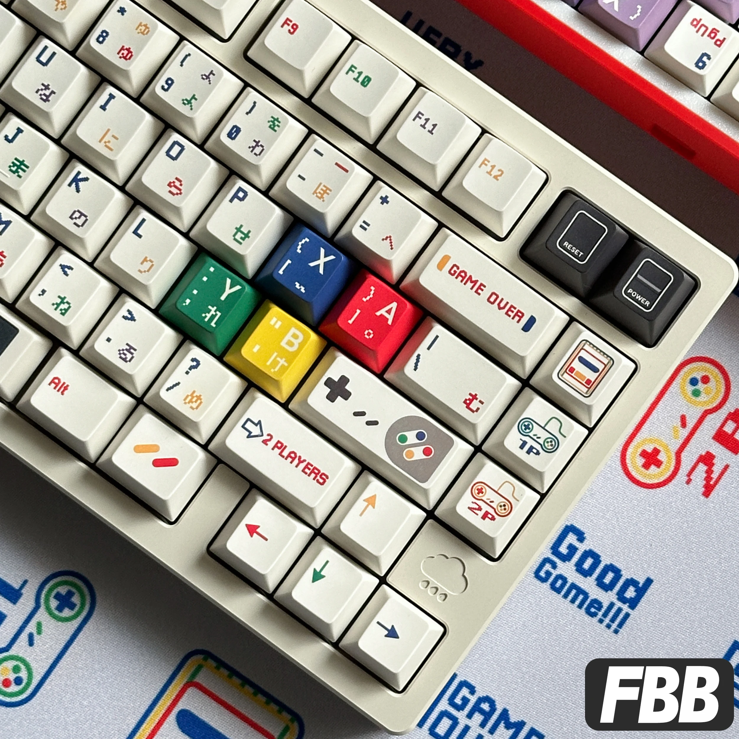 FBB 키캡 SFC 1990 기계식 키보드용 멀티컬러 키캡 풀 사이즈 DIY 컴..