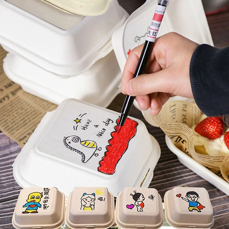 Disposable Bento Food Containers Baking Dessert Bento Cake Box packaging Burger Snack Boxes Microwavable Home Lunchbox disposable lunch box disposable containers baking cake box 20/10pcs