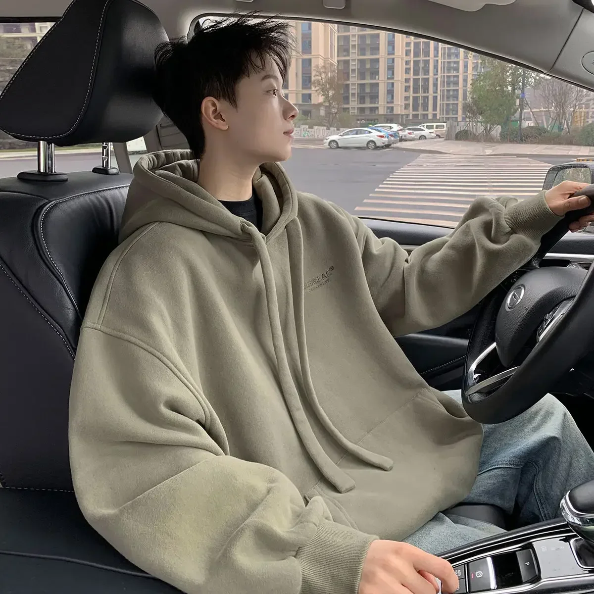 Korean Fashion Hooded Sweatshirt Men's Spring and Fall New Pullover Tops Streetwear Loose Hooded Outerwear Men's Clothing