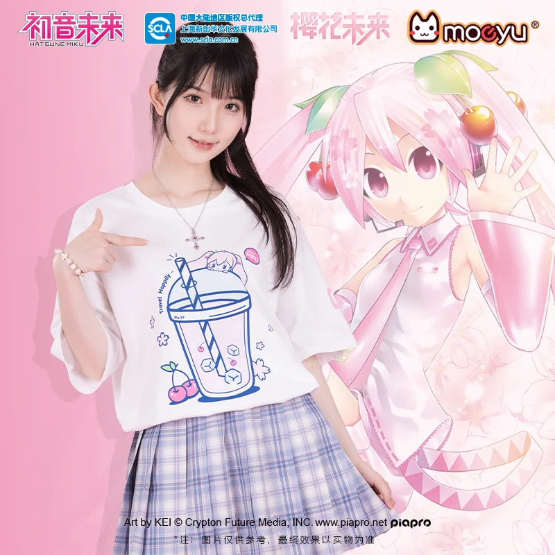 moeyu-sakura-男性と女性のための半袖tシャツ漫画のキャラクターがプリントされた韓国のコスプレ衣装