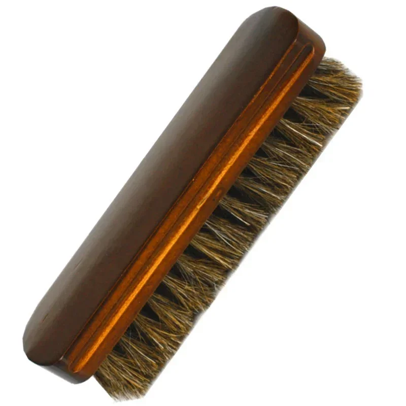 Shoe Brush 1Pc Horsehair Shoe Brush Shine Brushes Scraping Tool For Boots Shoes Leather Care