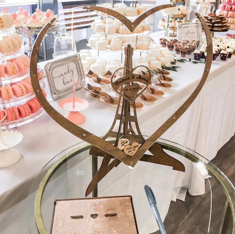 Description Picture 3 of item60/80pcs Wooden Love Signature Guest Book Wedding Birthday Party Props Desktop Decoration Big Tree Photo Frame Diy Ornaments