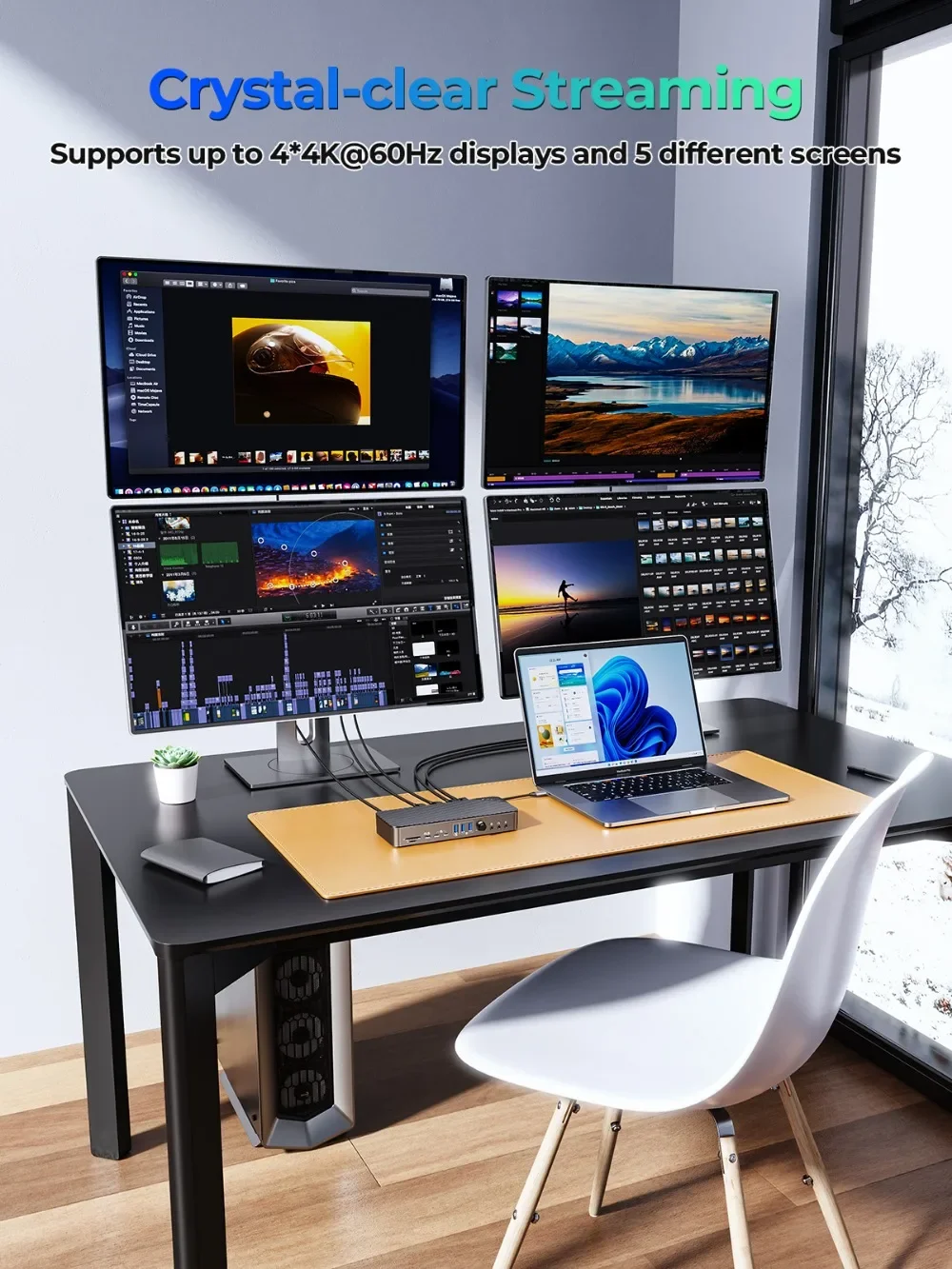 Orico-USB cドッキングステーションタイプc,8k30hz,dp,hdmi-com,5種類のディスプレイ,rj45 pd,22 in 1,デス | ORICO USB C ドッキングステーション 15-in-1（2*HDMIポート+