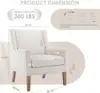 COLAMY Modern Wingback Living Room Chair, Upholstered Fabric Accent Armchair, Single Sofa Chair with Lounge Seat and Wood Le 2