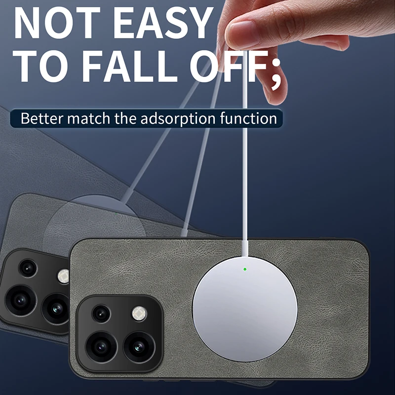 Simple Stylish Magnetic Suction Luxury Leather Skin-friendly Anti-drop Cover Case