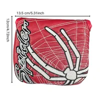 1pc Spider Embroidered Golf Putter Cover Waterproof And Wear-resistant Club Cover, Durable PU Leather With Magnet Closure 2