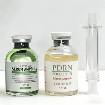 Siero Viso PDRN con DNA di Salmone, Essenza Nutriente con Cellule Staminali, Ampolla Levigante e Illuminante, Rassodante per la Pelle, Cura della Pelle Coreana