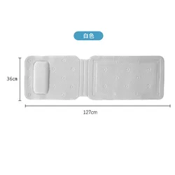 Deluxe Comfort Massage Bath Mat with Pillow & Non - Slip Design (White)