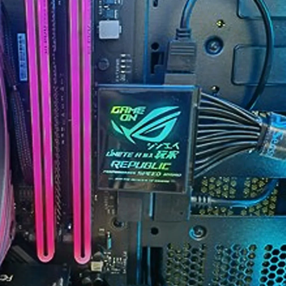 Argb Iluminado Motherboard Computador Mod Adaptador de Direção 24pin Ângulo Direito Transferência Conector 5v Aura Sync pc Modelo Parte - Imagem 6