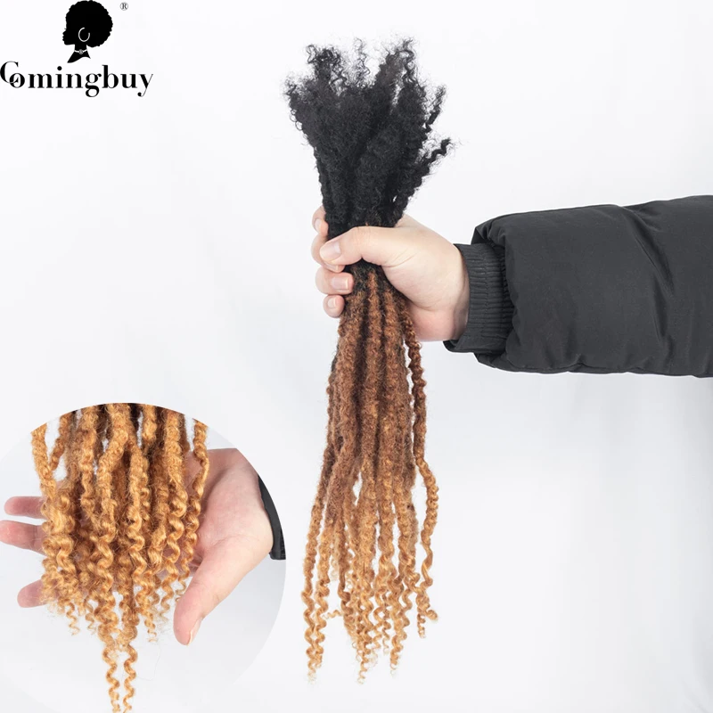 1b/30/27 kolor Ombre Fum Dreadloc włosy plecione prawdziwe ludzkie włosy Loc przedłużanie włosów z lokami Partten dla czarnego Comingbuy