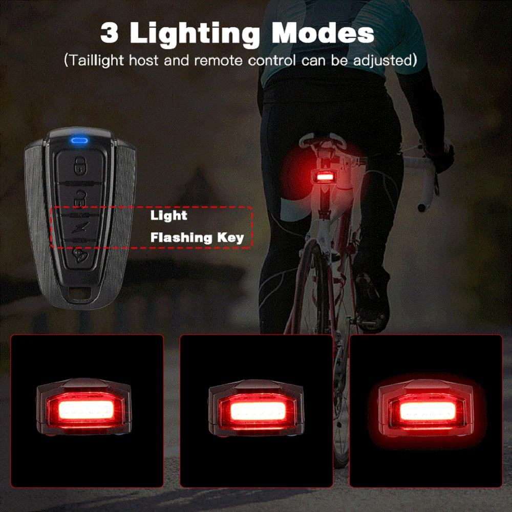 Bicycle alarm Bicycle Light Anti Theft Alarm Wireless Waterproof