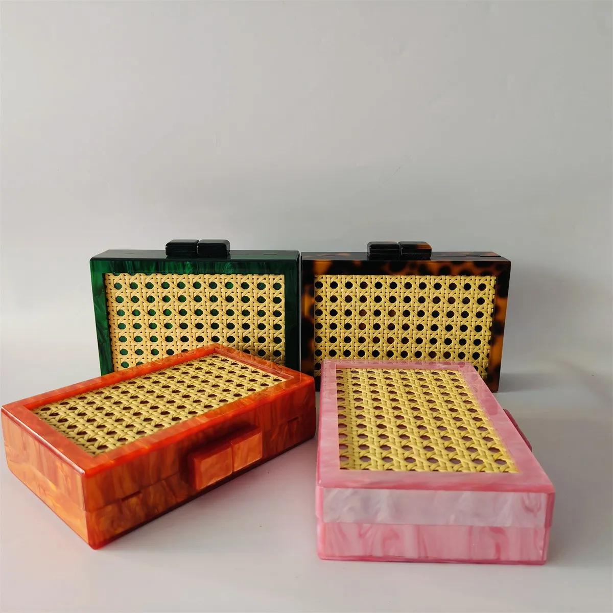 Pochette En Rotin Acrylique Pour Femme, Sac à Main De Soirée, Mini