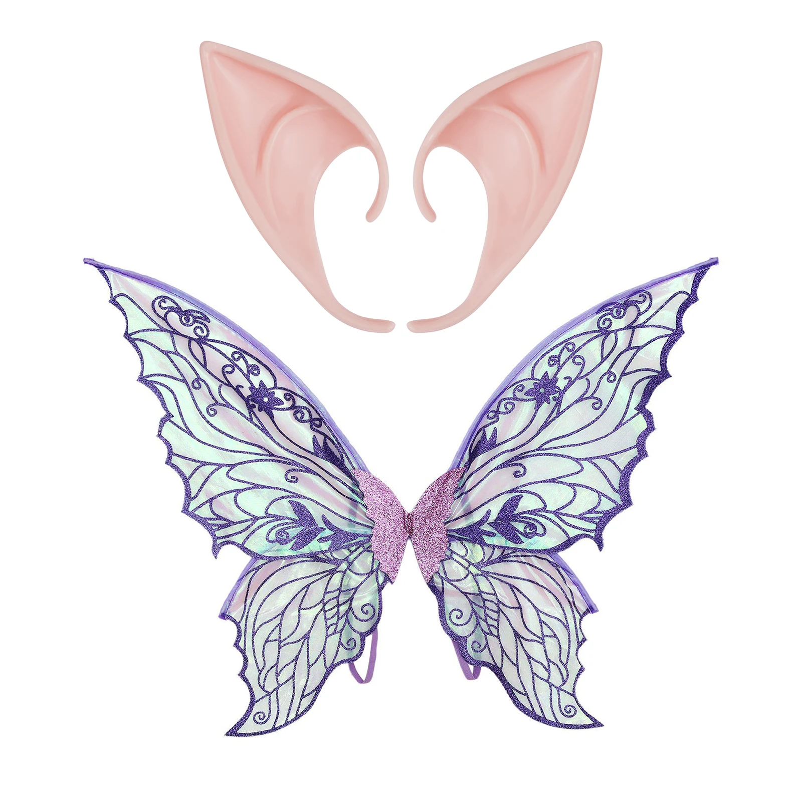 Fairy Costume Accessories Set Gradient Sheer Butterfly Fairy Wing