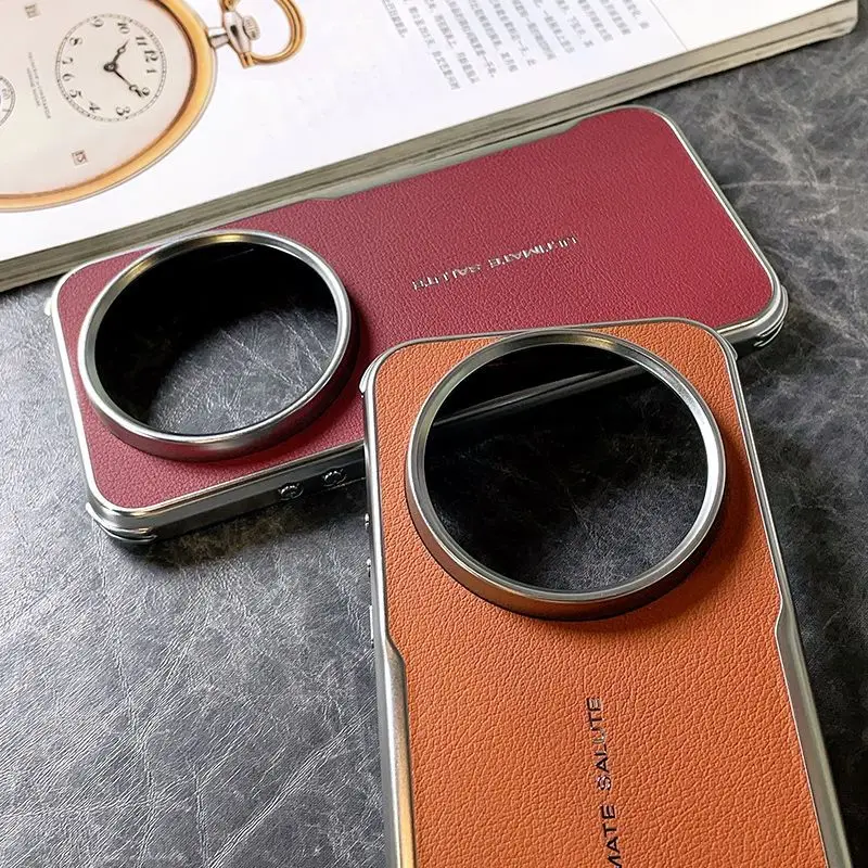 Premium PU Leather Magnetic Wireless Charging Protective Back Cover Case