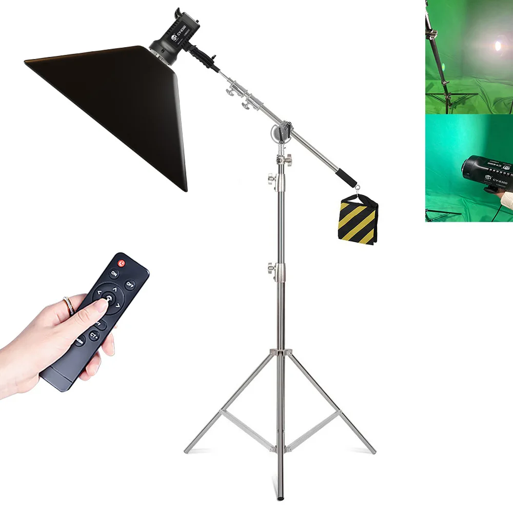 Photography Stainless Steel Kit Magic Cross Arm 2.9m Light Stand Weight Bag Photo Studio Extension Telescopic Rod 2.49M Length
