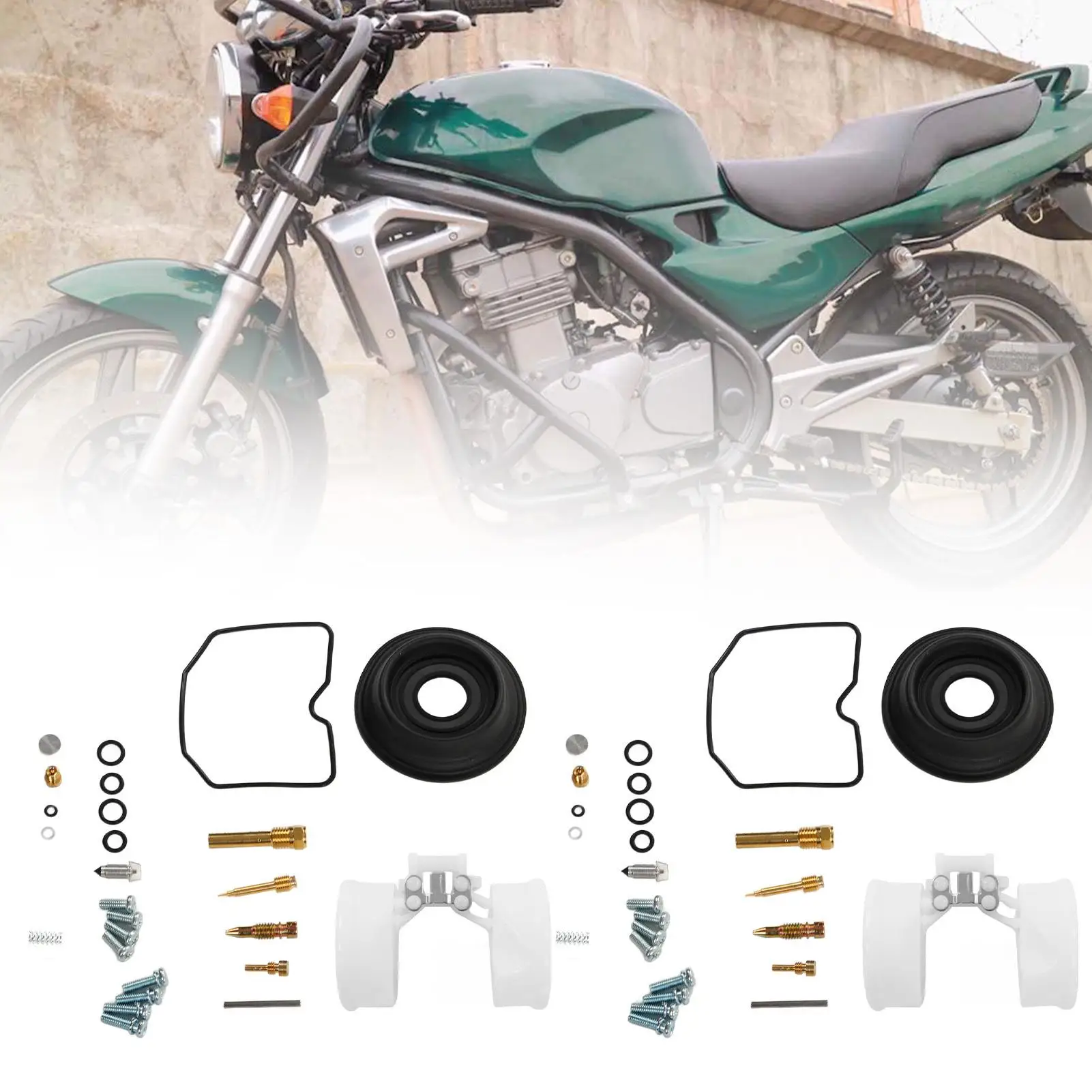 Carburetor Repair Kit Complete Carb Rebuild Set Replacement for Kawasaki ER500 ER-5 1998-2005 52PCS