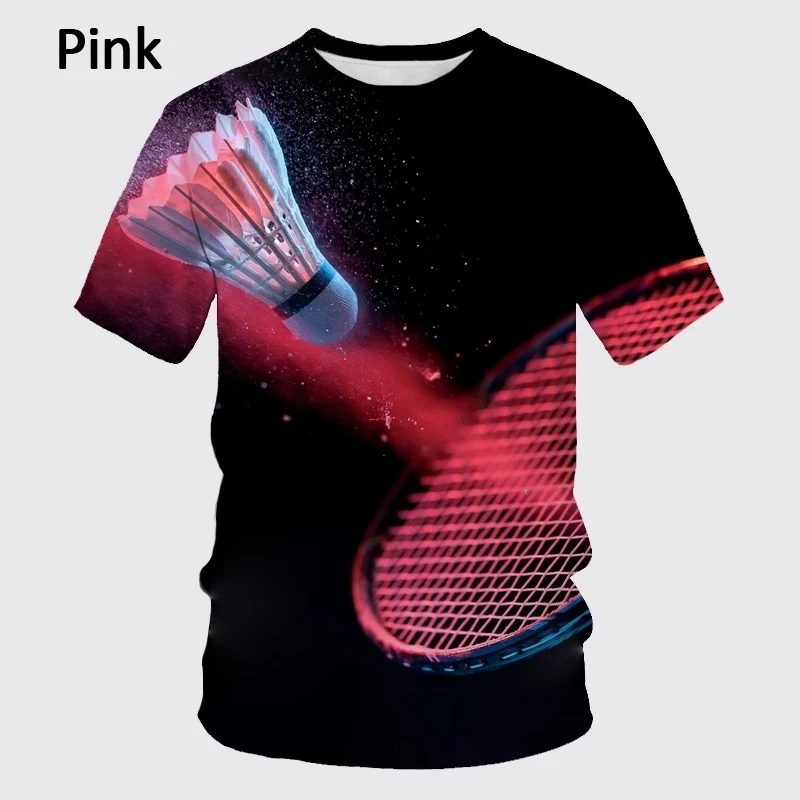 

Latest Popular Sports Badminton Series Image Printed T-shirt for Men Cool Fun Creative Round Neck Fashion Plus Size Top