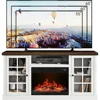59" Fireplace TV Stand for TVs Up To 65 in With Storage and Glass Doors, 23" Electric Fireplace, Media TV Console 3