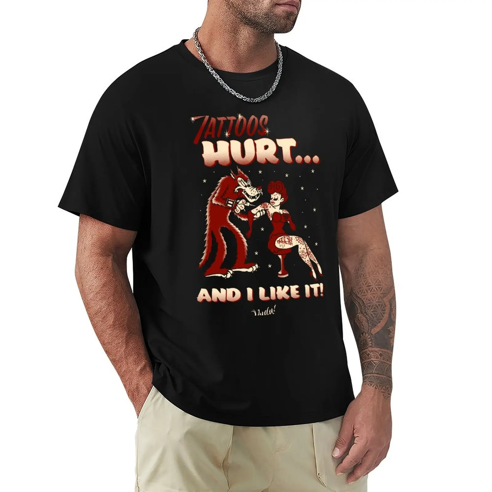 

Tattoos Hurt T-Shirt tops blacks plus size tops heavyweights sweat shirts, men