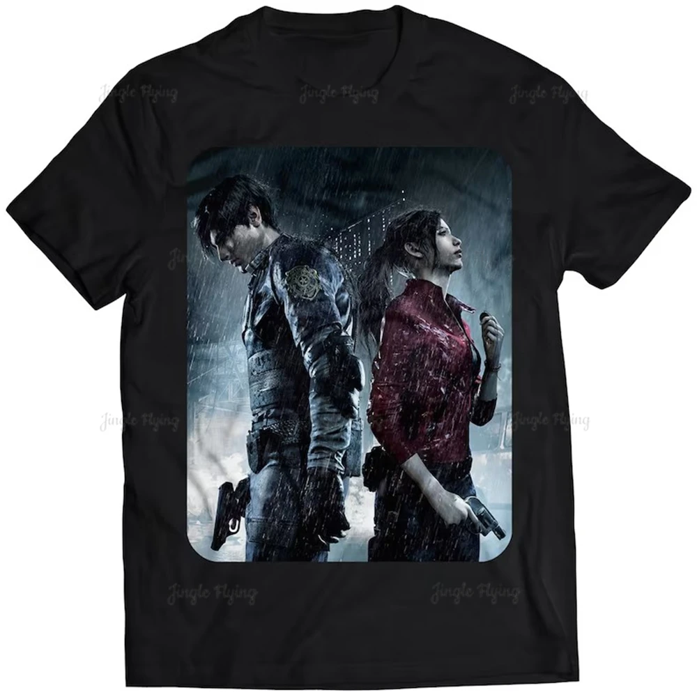 T-Shirt Unisex Premium Leon Kennedy Jane Redfield Residence Evil 2 Remake