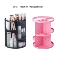 Rotating Makeup Shelf Organizer Fashion 360-Degree Cosmetic Storage Box Brush Holder Jewelry Case Detachable 2