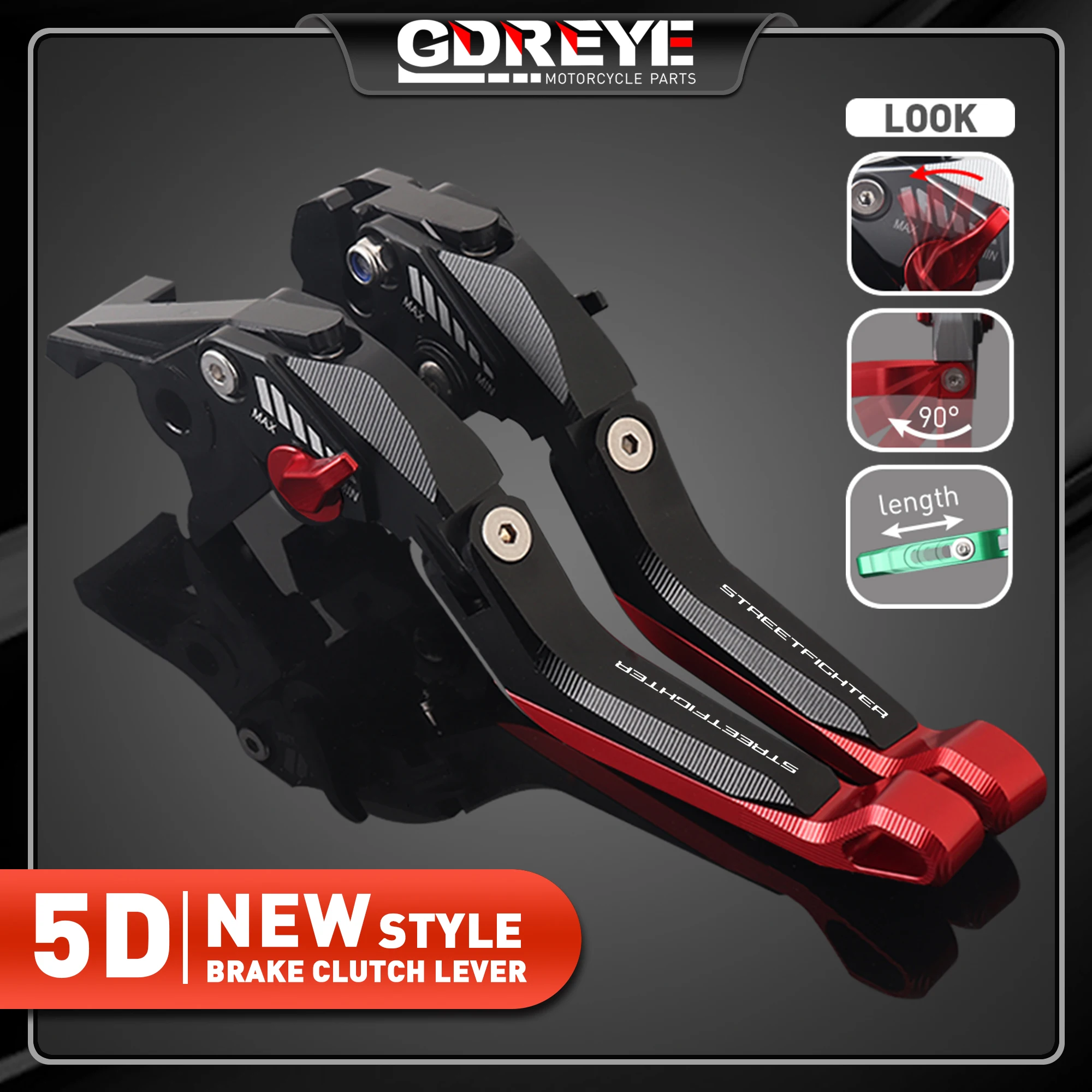 

Регулируемые алюминиевые рычаги тормозной муфты с ЧПУ 5D для DUCATI Streetfighter V4 2018-2023