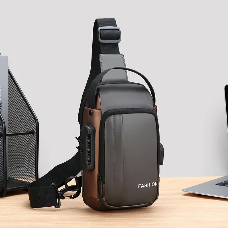 Small Version Men's Waist Packs Chest Bag Lightweight Men's Small Fanny Bag Anti-theft Password Lock Design Men's Shoulder Bag