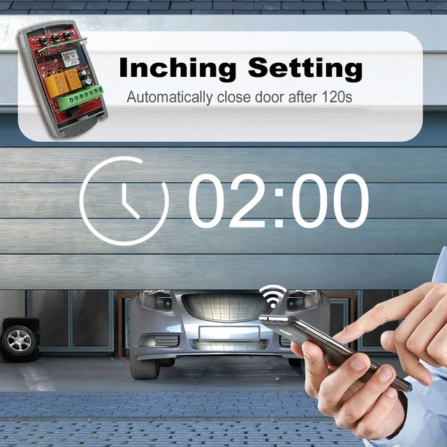 2 Channel WIFI Garage Door Gate Recevier Smart Switch 12V 24V 220V Controller Opener For Fixed Rolling Code Transmitter 433mhz 4