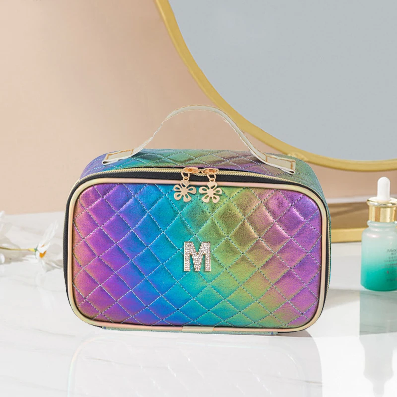

Модная женская косметичка из искусственной кожи, красочная косметичка для девушек, Женский декоративный красивый чехол, дорожный портативный чехол для туалетных принадлежностей