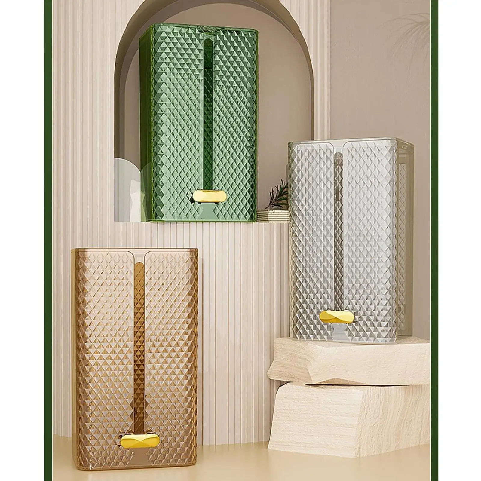 Tissue Box Holder Wall Mounted Modern Tissue Organizer Toilet Tissue Storage for Restroom Office Living Room Restaurant Desk 3