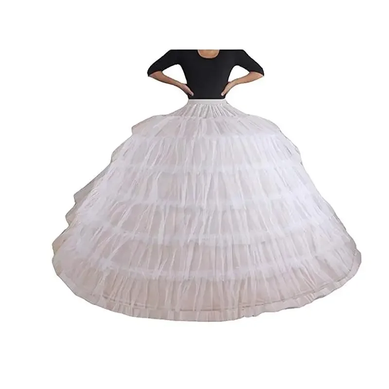 Lengthened Extra Large Wedding Dress Formal Dress Bustle Crinoline Six Steel Ring Six Yarn Adjustable Ball Show Slip Dress