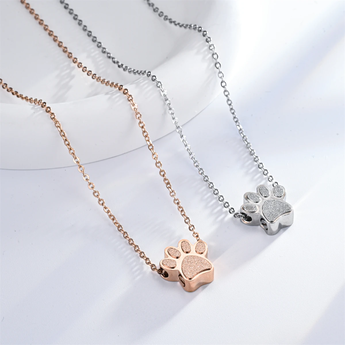 Stainless Steel Pet Paw Print Urn Ashes Cremation Keepsake Necklace For Pet Ashes  Memorial Jewelry Gifts for Man Women 3