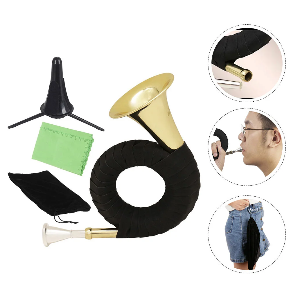 B Flat Major Hunting Horn Frenchhorn Double Corno Instrument Trumpet Premium Music Wind Practical Birthday Gift Brass Child