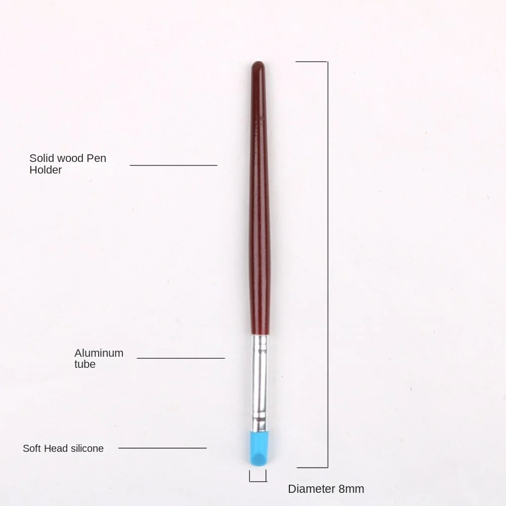 5Pcs Rubber Pen Tip Pen Eraser Multifunctional Wooden Handle Rubber Tip Brushes Multiple Pen Heads Clay Carving Pen 6