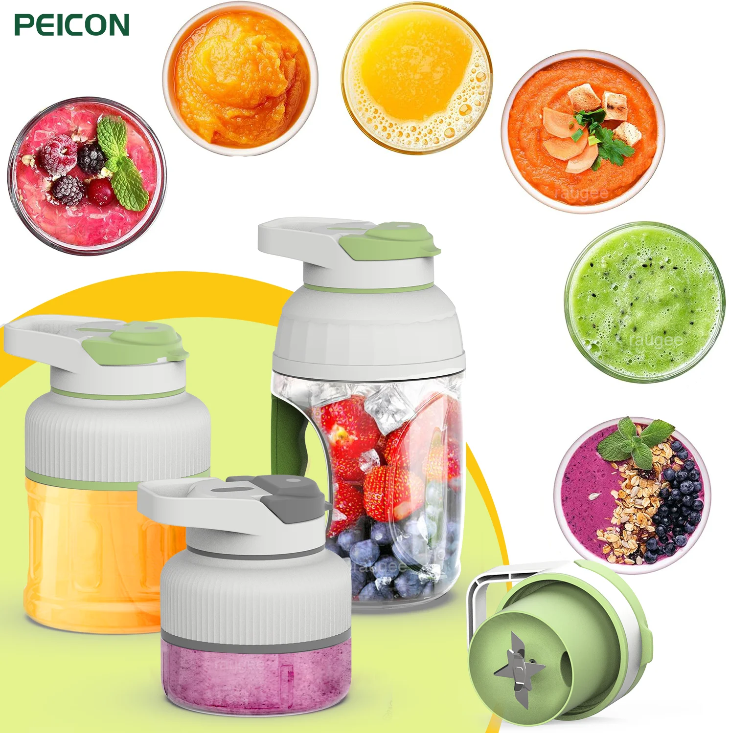 Portable Juicer Smoothies Blender Mini Milkshake Machine Fresh Juice Blender Rechargeable Electric Fruit Squeezer Large Capacity