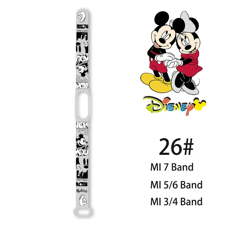 thumbnail image 1 of Correa de Mickey Mouse para reloj inteligente, pulsera de silicona para Xiaomi Mi Band 6, 5, 4, 3, 7, band5, band6, 1 of 5