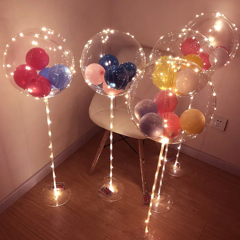 

JOY-ENLIFE Birthday Party Balloons Stand Balloon Holder Transparent balloon LED Light Kids Baby Shower Wedding Party Decorations