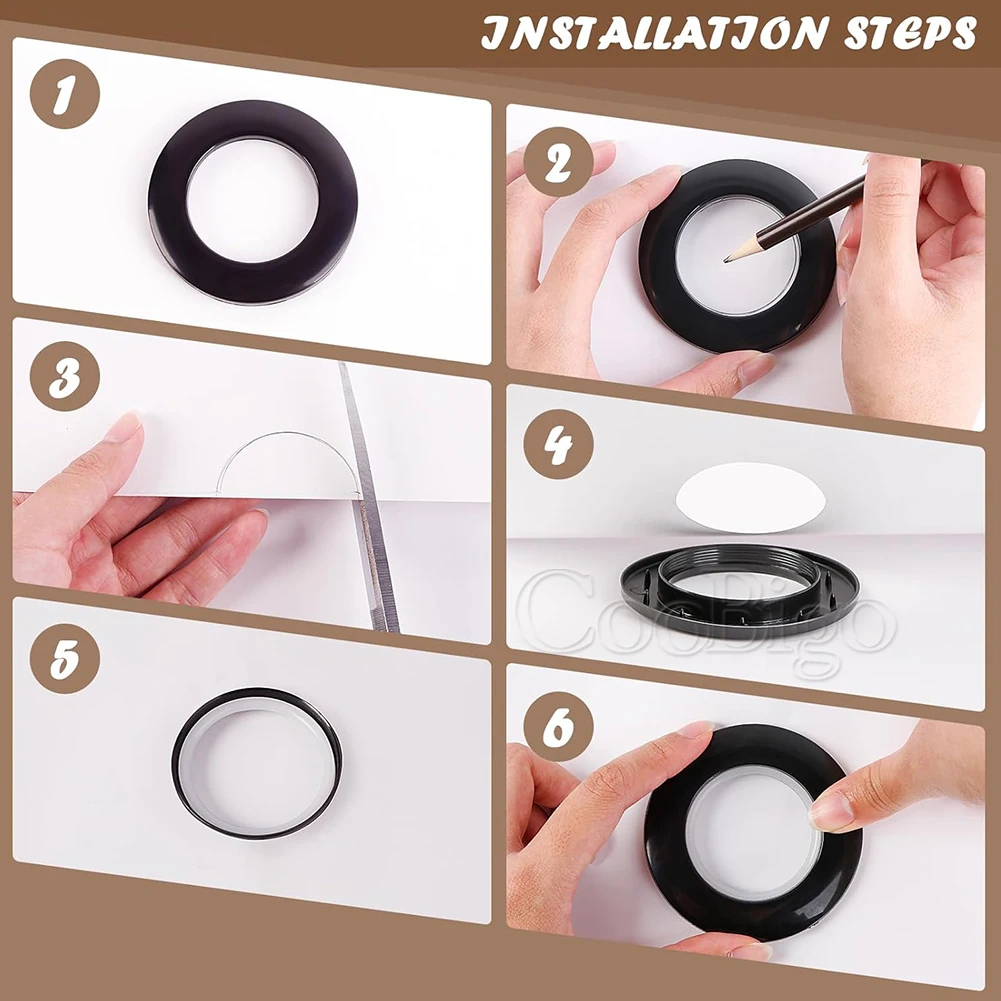 5pcs Plastic Eyelet O Ring Clips Grommet Top Curtain Buckle Home Decoration Bag DIY Craft Accessories