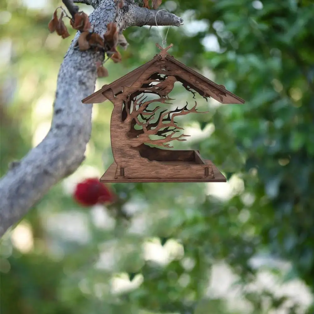 Bird House Bird Cage Wooden Bird Feeder Diy Outdoor Hanging Assembled Pet Supplies For Garden Yard Decoration Accessories