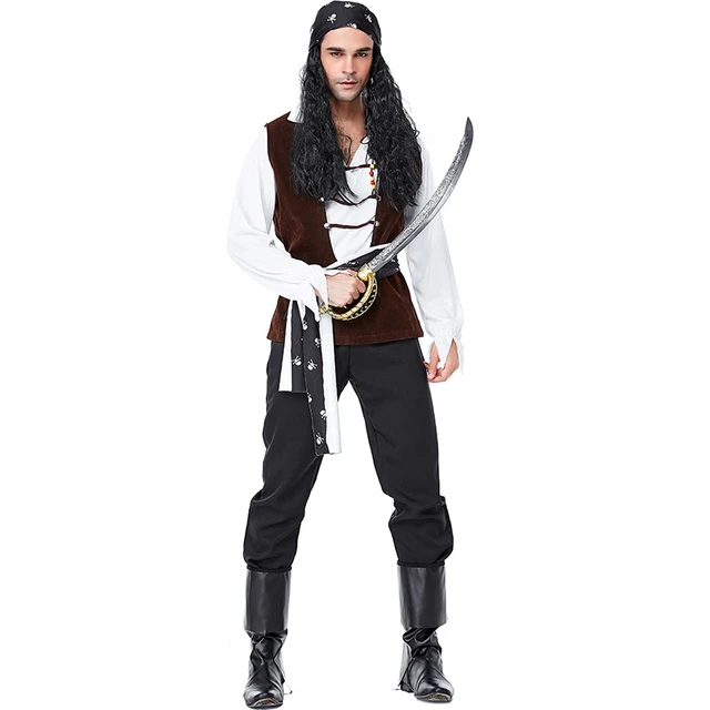 Fantasia de pirata para homens, fantasia de pirata, dia das bruxas,  carnaval, roupa de festa, uniformes, cosplay - AliExpress