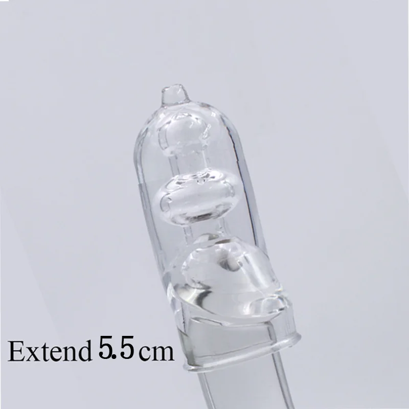 2 Sizes Reusable Lengthen Penis Enlargement Extend Penis Extension Sleeves Extender Sex Toys For Men Rings Couples Games
