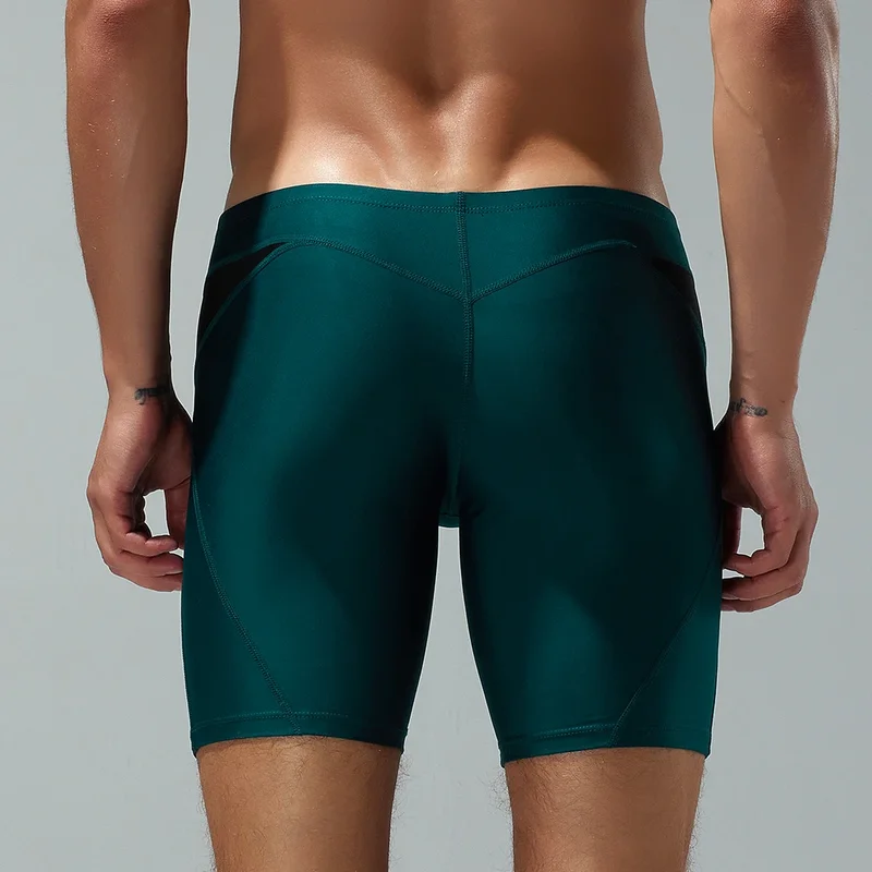 SEOBEAN-Men' Low Rise Color Block SWIM BOXER SWIMWEAR,