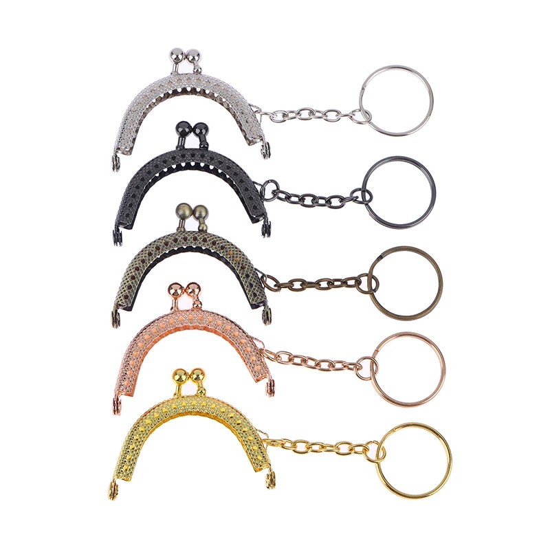 

1Pc 5CM Metal Coin Purse Frame For Bag With Key Ring Hardware Kiss Clasp To The Bag Wallet Clutch Bags Sew Accessories