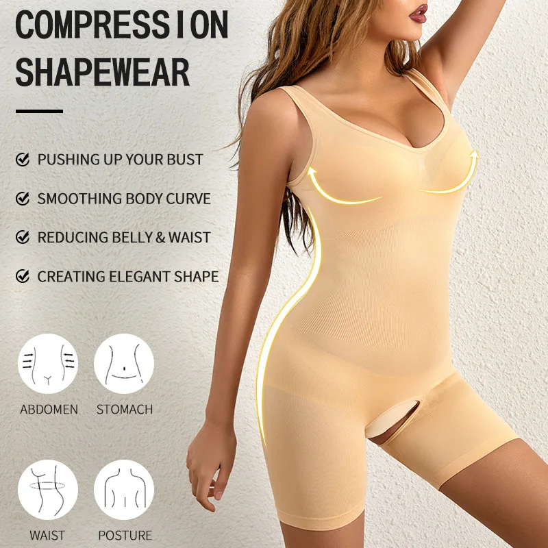 

Women's postpartum waistband abdominal shaping corset open file large size body tightening breast support one-piece shapewear