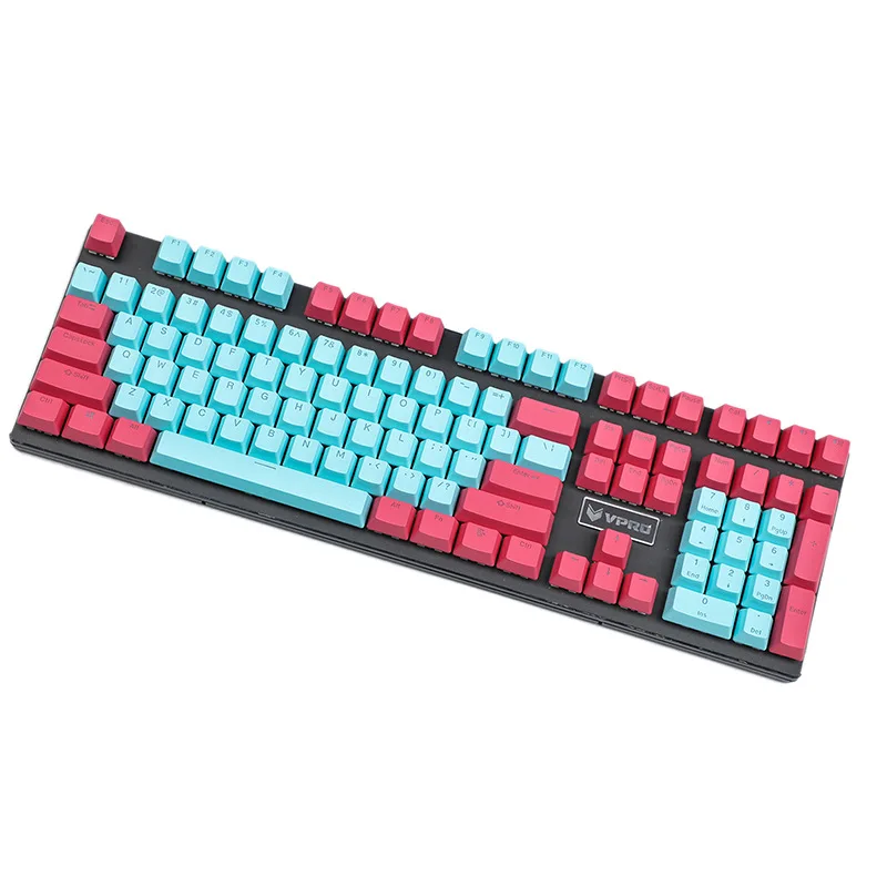 

108 Keys/ Set PBT Two Tone Translucent OEM Height Keyboard for MX Switch Miami Color cherry Fire and Ice Keycap