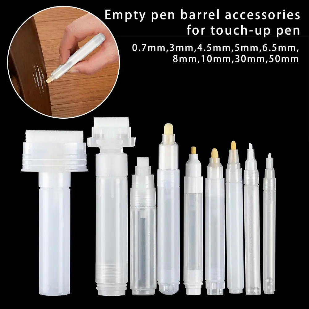 Transparent Refillable ink Plastic Barrels Tube Empty Rod Graffiti Pens Liquid Chalk Marker Paint Pen Accessories