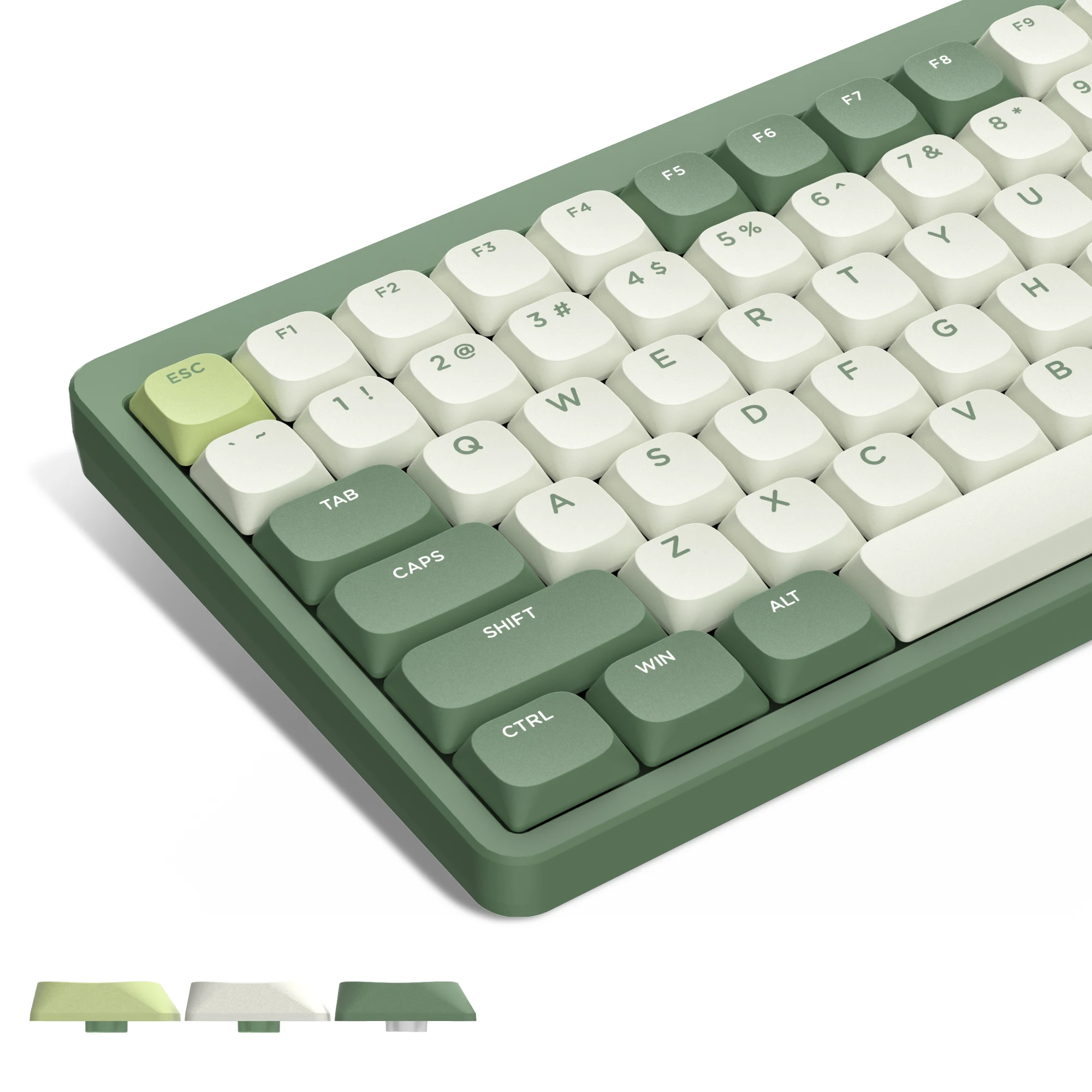 Custom Green Low Profile Pbt Keycaps Double Shot Gateron Cherry mx Switches Gamer Teclado Mecânico 143 Chaves